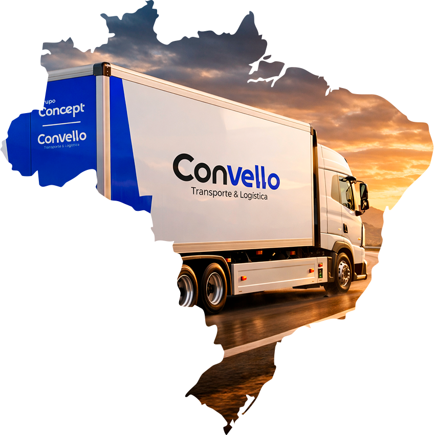 Mapa do Brasil com caminhão